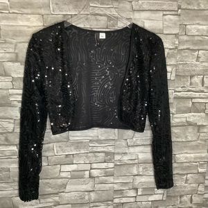 Divided black sequin bolero shrug Size XS (W560)